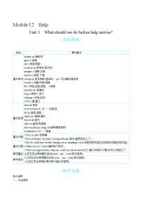 外研版 (新标准)八年级上册Unit 1 What should we do before help arrives?教案设计