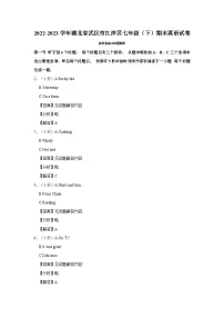 湖北省武汉市江岸区2022-2023学年七年级下学期期末英语试卷(含答案)