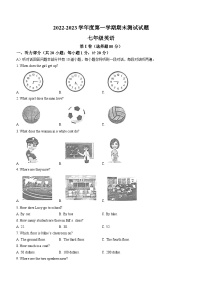 江苏省扬州市宝应县2022-2023学年七年级上学期期末英语试题（含答案）