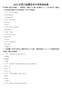 2023年四川省雅安市中考英语试卷【附答案】