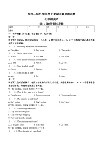 河南省驻马店市汝南县2022-2023学年七年级上学期期末英语试题（含答案）