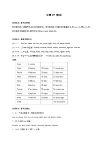 专题07 数词-备战2024年初中英语中考单元知识点一遍过（牛津译林版）