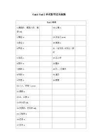 牛津深圳版七年级上册Module1 Unit1-Unit2单词默写过关检测(无答案)