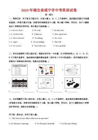 2020年湖北省咸宁市中考英语试卷-答案