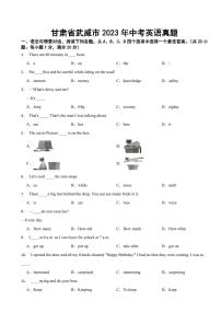 甘肃省武威市2023年中考英语真题((附参考答案))