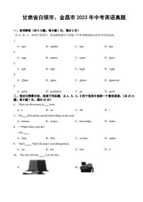 甘肃省白银市、金昌市2023年中考英语真题(附参考答案)