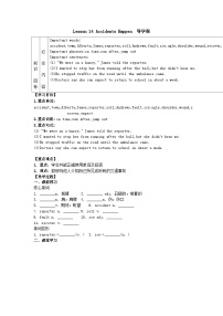 初中英语冀教版九年级上册Lesson 14 Accidents Happen精品学案设计