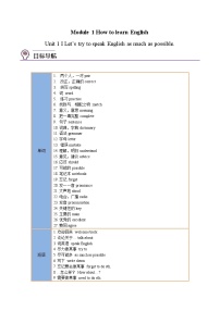 【同步讲义】外研版英语八年级上册-Module 1 Unit 1 讲义（知识精讲+同步练习）