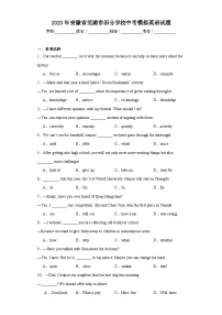 2023年安徽省芜湖市部分学校中考模拟英语试题（含解析）