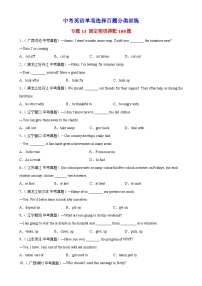 中考英语一轮复习单项选择题分类训练专题13 固定短语搭配100题 (含解析)
