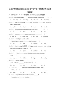 山东省滨州市沾化区2022-2023学年七年级下学期期末英语试卷+