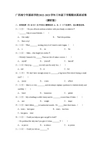 广西南宁外国语学校2022-2023学年八年级下学期期末英语试卷