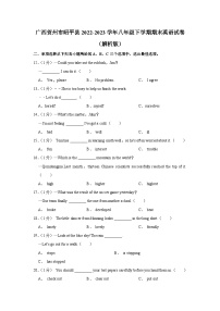 广西贺州市昭平县2022-2023学年八年级下学期期末英语试卷 （含答案）