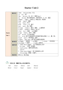 【期中单元考点讲义】（人教版） 2023-2024学年七年级英语上册 Starter Unit 2