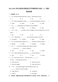 2022-2023学年吉林省长春市经开区洋浦学校九年级上学期期末英语试卷（含解析）