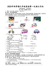 江苏省泰州市医药高新区（高港区）部分农村学校2023年秋学期第一次独立作业九年级英语试题（月考）