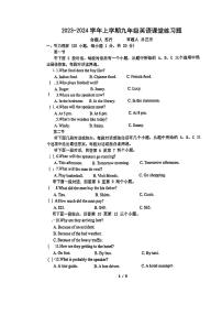 河南省郑州市管城回族区外国语学校2023-2024学年九年级上学期第一次月考英语试卷 （月考）