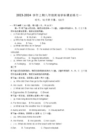 河南省郑州经济技术开发区外国语学校2023-2024学年上学期八年级英语第一次月考试题（月考）