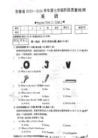 安徽省阜阳市太和县2023-2024学年七年级上学期10月月考英语试题