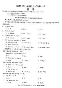 湖南省娄底市双峰县2023-2024学年七年级上学期10月月考英语试题