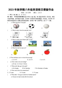 江苏省盐城市亭湖新区初级中学2023-2024学年八年级上学期10月月考英语试卷