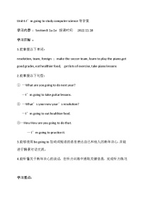 人教新目标 (Go for it) 版八年级上册Unit 6 I’m going to study computer science.Section B学案