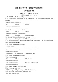 河南省洛阳市洛龙区2022-2023学年九年级上学期期中形成性调研英语试题