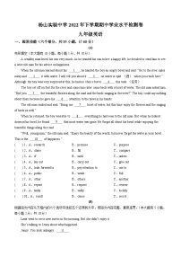 湖南省衡阳市衡东县杨山实验中学2022-2023学年九年级上学期期中考试英语试题