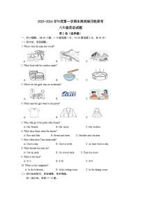 江苏省连云港市东海县西部四校联考2023-2024学年八年级上学期10月月考英语试题（月考）