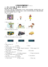 江苏省仪征市实验中学东区校2023-2024学年七年级上学期10月练习英语试卷（月考）