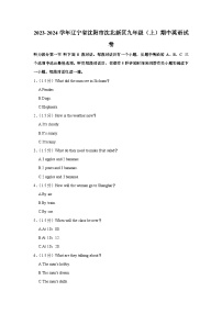 辽宁省沈阳市沈北新区2023-2024学年九年级（上学期）期中英语试卷