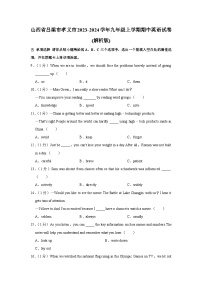 山西省吕梁市孝义市2023-2024学年九年级上学期期中英语试卷