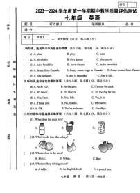 甘肃省定西市安定区等2地2023-2024学年七年级上学期11月期中英语试题（含答案）