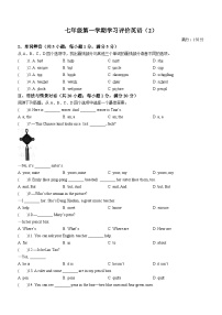 甘肃省陇南市西和县2023-2024学年七年级上学期期中英语试题