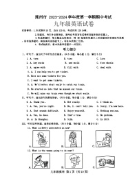 河北省唐山市滦州市2023-2024学年九年级上学期11月期中英语试题