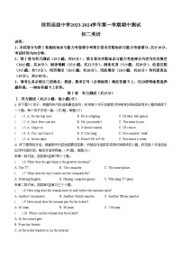 广东省深圳市高级中学2023-2024学年八年级上学期期中测试英语试题