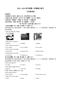 安徽省合肥市庐江县2023-2024学年七年级上学期期中英语试题