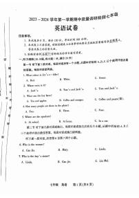 河南省洛阳市伊川县2023-2024学年七年级上学期11月期中英语试题