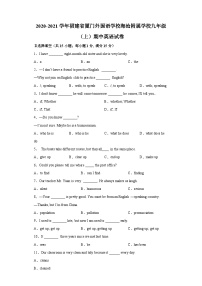 2020-2021学年福建省厦门市外国语学校海沧附属学校九年级上学期期中英语试题-(含答案)（不含听力）