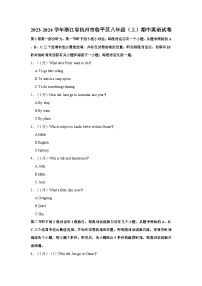 2023-2024学年浙江省杭州市临平区八年级上学期期中英语试卷（含答案解析）