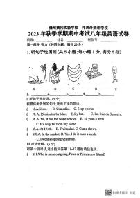 海南省儋州市联考2023-2024学年八年级上学期11月期中英语试题