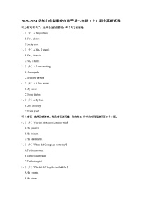 山东省泰安市东平县2023-2024学年七年级上学期期中英语试卷