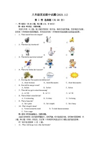 江苏省扬州市江都区实验初级中学2023-2024学年八年级上学期期中英语试卷