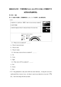 湖南省长沙市一中教育集团2023-2024学年七年级上学期期中考试英语试卷+