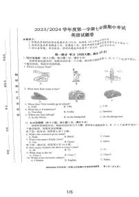 安徽省合肥市育英中学2023-2024学年七年级上学期英语期中试卷