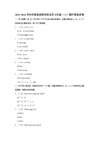 2023-2024学年河南省洛阳市洛龙区七年级上学期期中英语试卷（含答案）