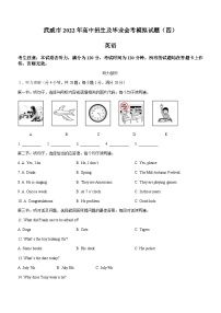 2022年甘肃省武威市中考模拟英语试题