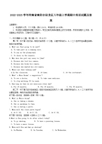 2022-2023学年河南省南阳市卧龙区八年级上学期期中英语试题及答案