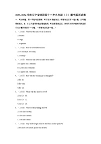 2023-2024学年辽宁省沈阳第四十三中学九年级上学期期中英语试卷（含答案）