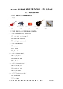 湖南省益阳市资阳区新桥河一中等三校2023-2024学年七年级上学期期中英语试卷